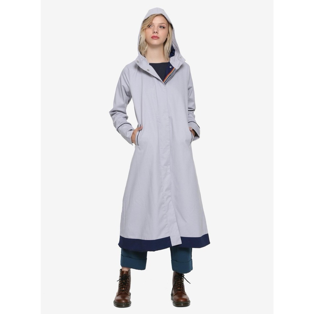 Doctor Who Jodie Whittaker Her Universe Thirteenth Grey Hooded Trench Coat S / M